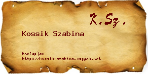 Kossik Szabina névjegykártya